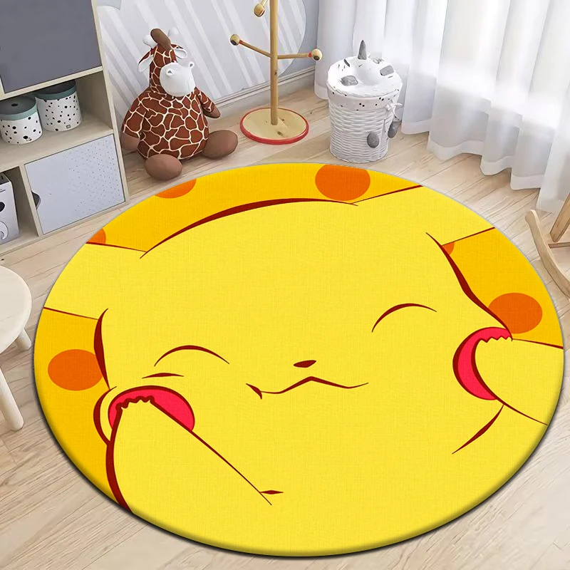 Pokemon Pikachu Cartoon niedlich bedruckten runden Teppich, Schlafzimmer, Wohnzimmer, Tür matte, Picknick, Anime, Raum dekoration, Teppich, Anime