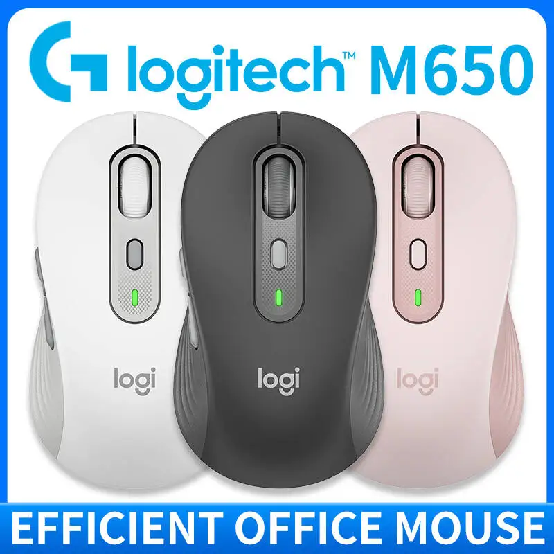 لوجيتك M750/M650/M185/330 ماوس ألعاب لاسلكي، هادئ وصغير الحجم، تصميم مريح لمكاتب الأعمال والألعاب