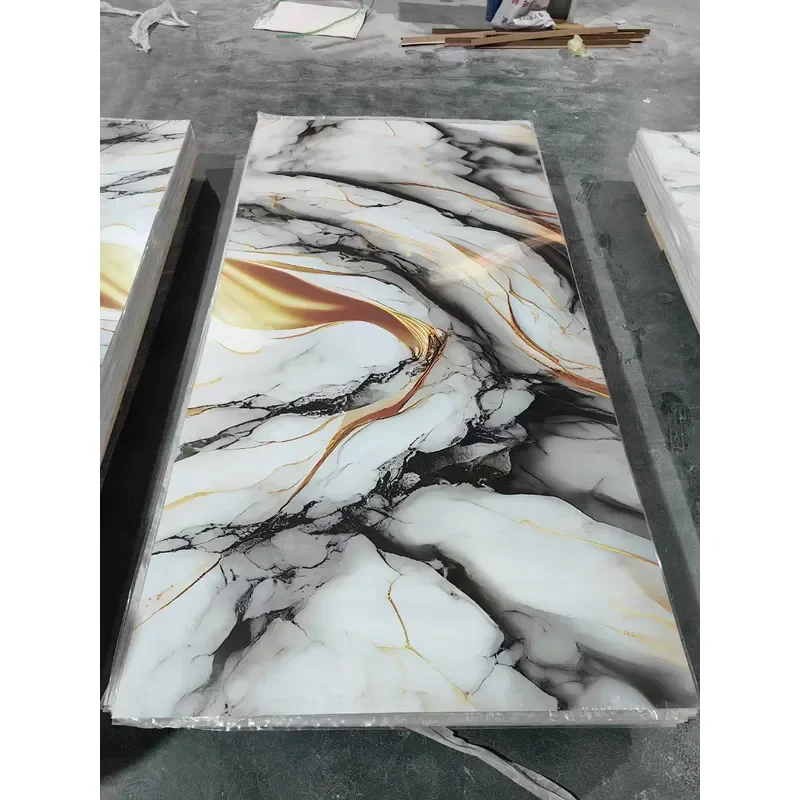 2026 Custom PVC Suede Wallpaper Roll Removable Vinyl 3mm Thick Marble Sheet on Other Boards UV Wall Panel Decor for Home 7.10