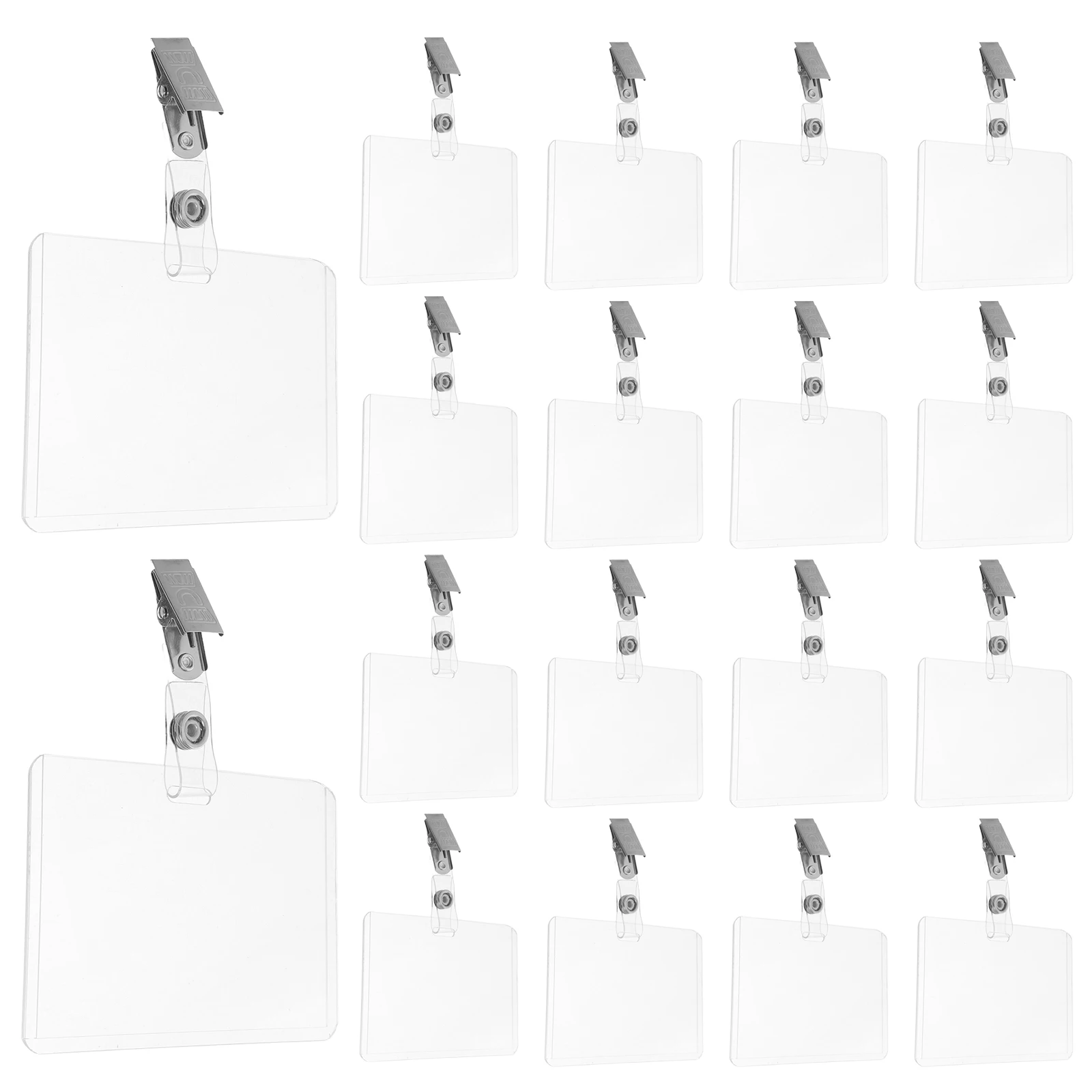 

50 комплектов, прозрачный водонепроницаемый держатель для бейджа, прозрачный горизонтальный чехол для карт, легкий держатель для бейджа с зажимом