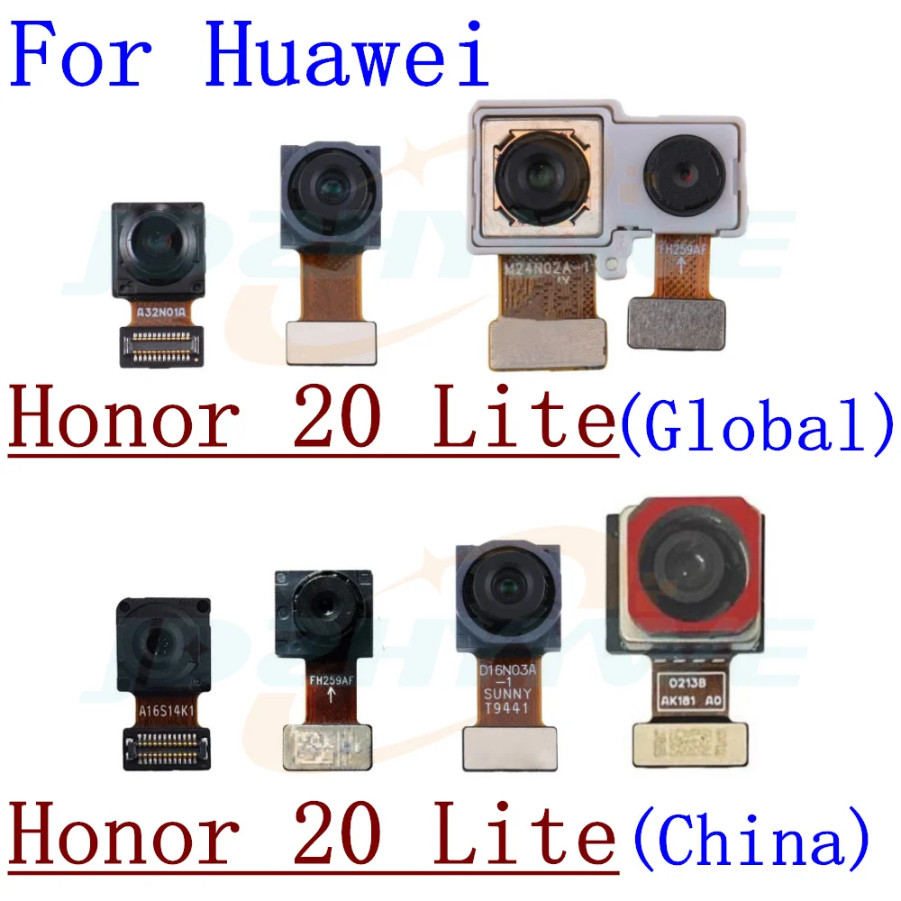 Original Rear Main Camera For Huawei Honor 20 Lite Golbal Back Wide Ultrawide Front Camera Phone Module Flex Cabe Parts