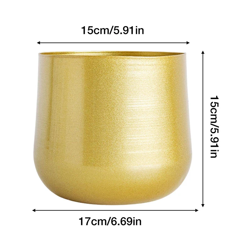 New Festival Fun Bucket Light Luxury Metal Flower Pots Creative Gold Desktop Home Decoration Green Plants Arrangement Vase Decor