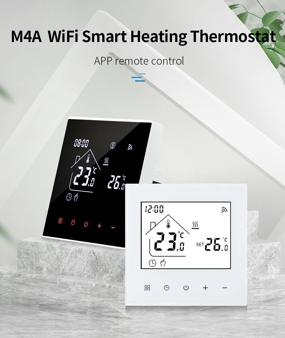 M4AHGB Wifi Smart Heating Thermostat LCD Display Voice Control Alexa Tuya Alice/ Electric/Water Floor Temperature Controller