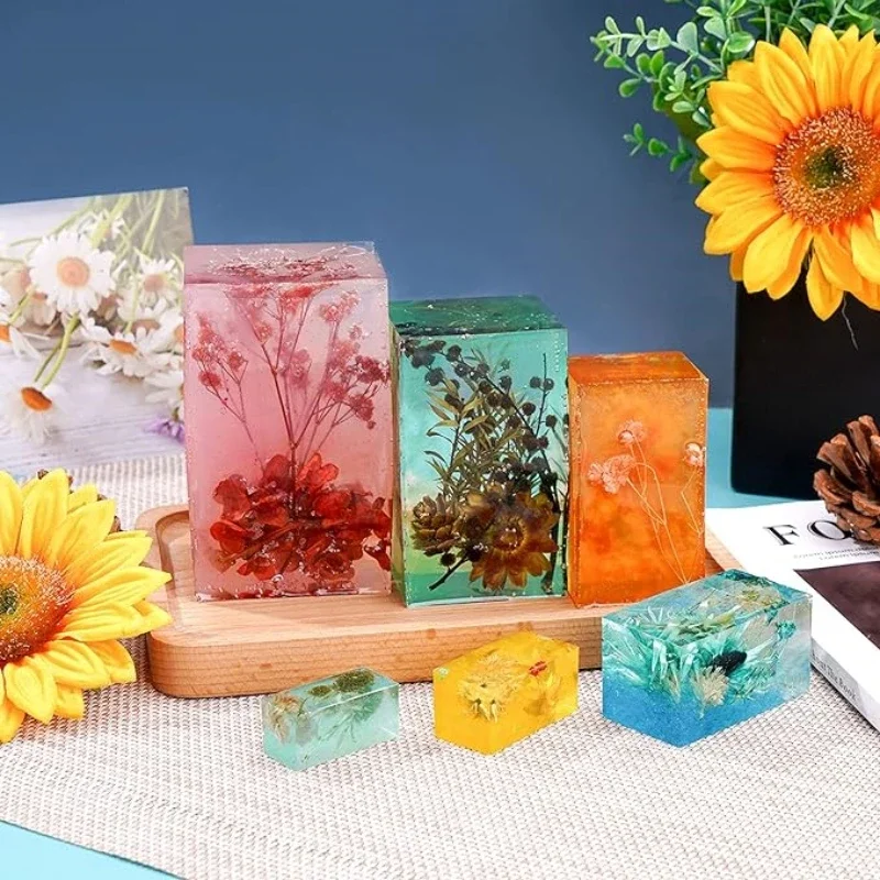 Resin Cuboid Molds Rectangular Silicone Casting Moulds Reusable Epoxy Mould DIY Jewelry Craft Making for Home Decoration Resin A