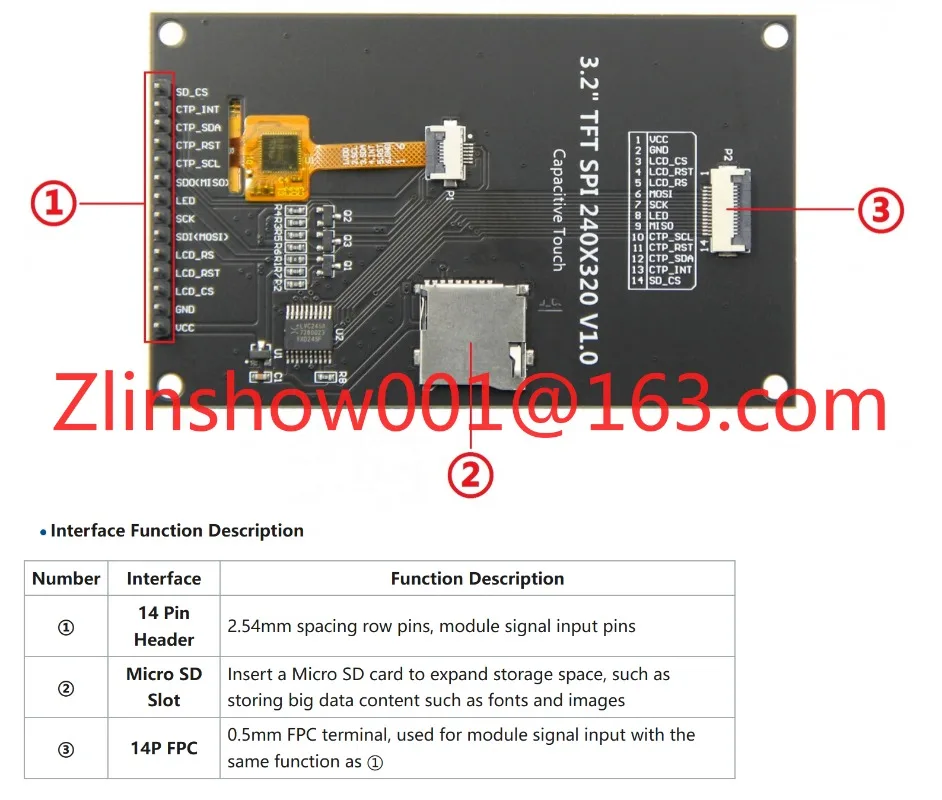3,2-дюймовый SPI TFT ЖК-дисплей с емкостным сенсорным ILI9341 IPS для модулей Arduino STM32