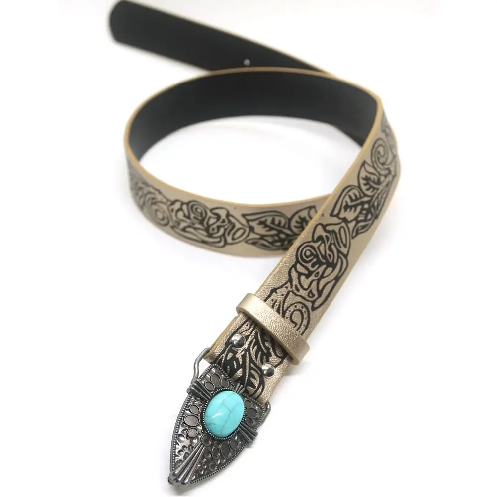 Y2K Bohemian Style Belt Trendy Harajuku Hip Hop Leather Embossed Belt Punk Rock Waistband