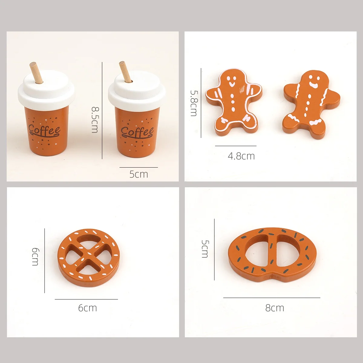 木製ごっこ遊びクッキーコーヒーフードセット 子供用キッチンアクセサリー フードトイ スライス＆ベイクギフト 幼児学習玩具