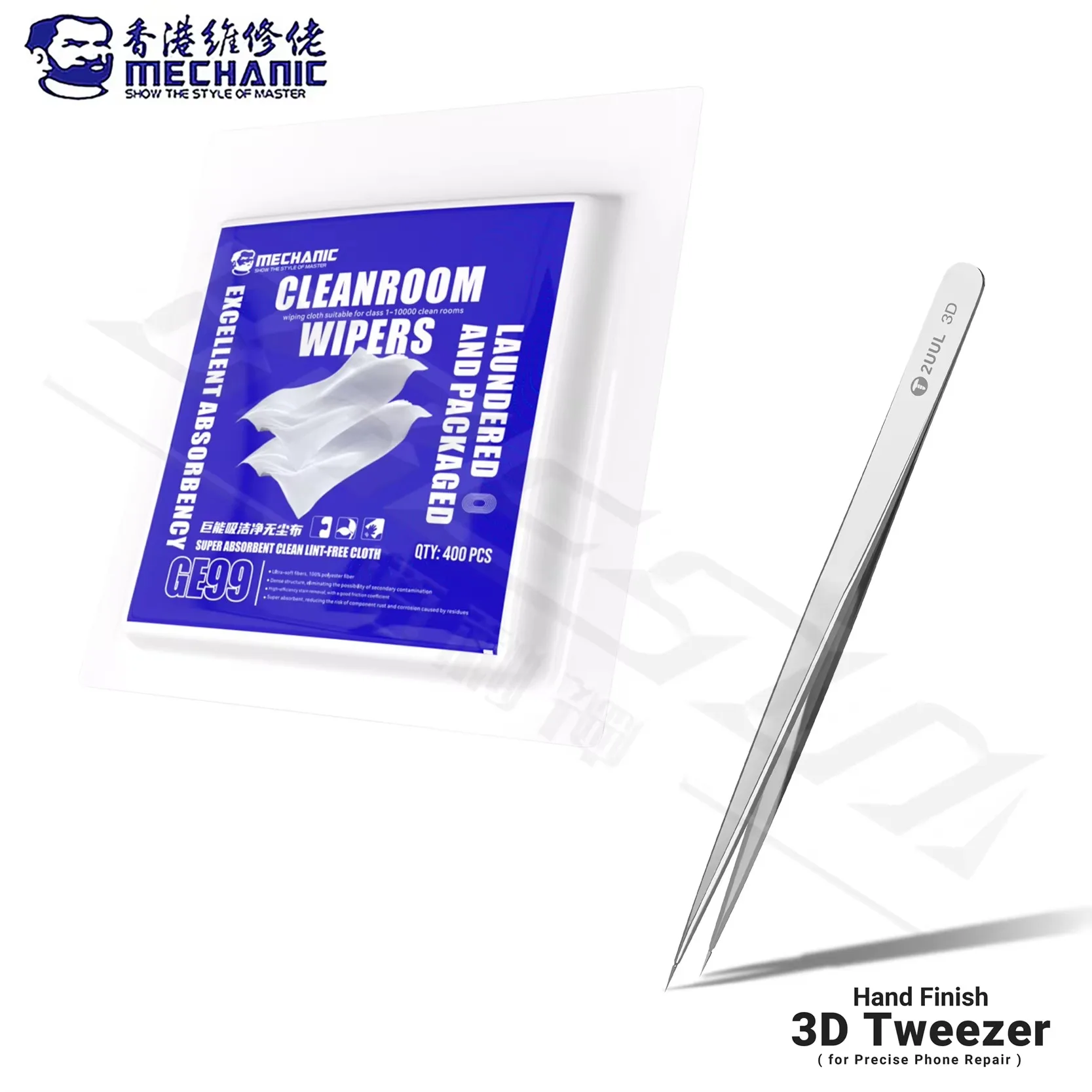 MECHANIC Ultra-Weiche Reinigungstücher GE99 400 Stück 9*9cm Faserförmig, fusselfrei, für Handy-Reparatur, Motherboard, Bildschirm, Linse, Glas, Werkzeugsets – Detail 10