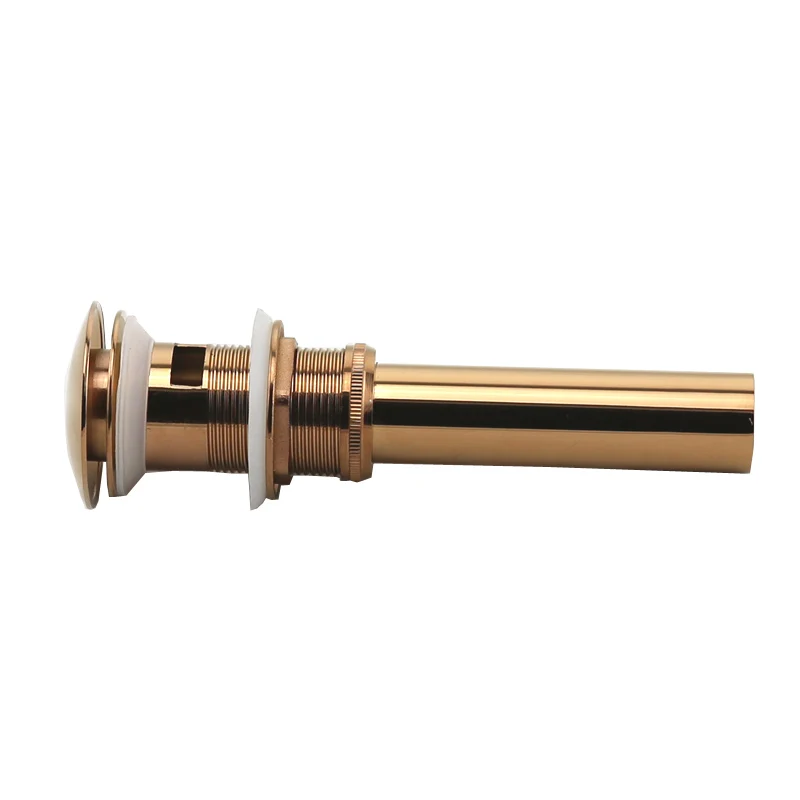 CDBM Brass Pop‑Up Basin Drain, Rose Gold Large Cover Sink Stopper With Overflow Hole XSQ‑007 view 2