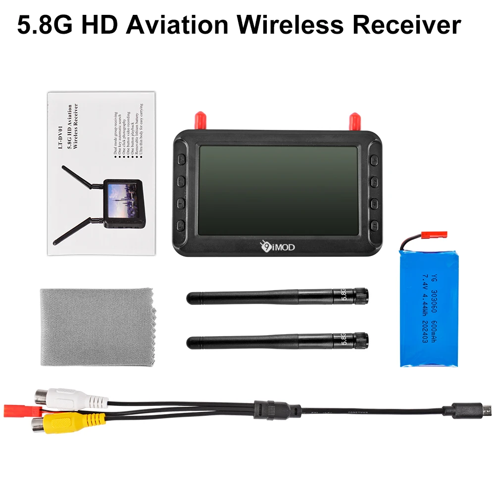 9IMOD 4.3inch 5.8G FPV Monitor HD Aviation Wireless Receive Image Transmission Dual Antenna