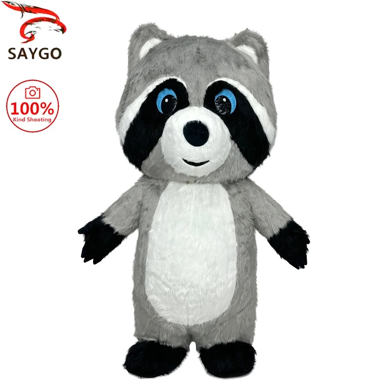 

SAYGO Mascot Halloween Carnival Birthday Party Adult Character Cosplay Raccoon Inflatable Plush Costume