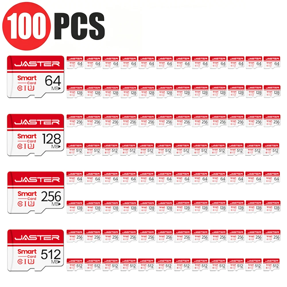 100 Stück Speicherkarten Mini-SD-Karte 512MB Fotografie-Flash-Laufwerk 256MB Memoria TF-Karte 128MB Geschäftsgeschenk Speichergeräte 64MB Rot