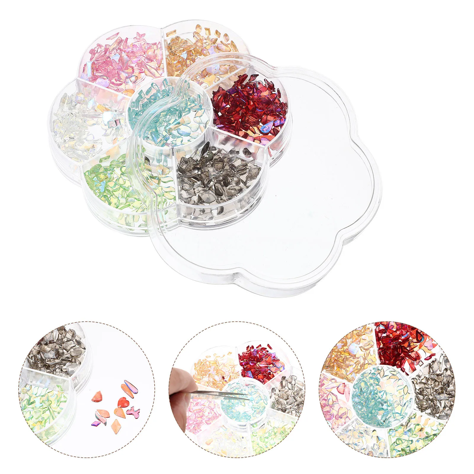 

HONMEET Glimmering Nail Art Crystals 500 Pcs Mixed Color Resin Flat Back Stones for Manicure Decorations Home