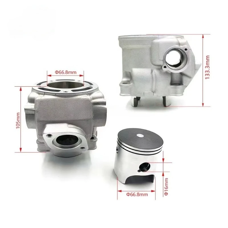66.8mm Cylinder Block Kit With Piston Rings Gasket for  DT230 MT250 250R Motorcycle Engine Replacement Parts