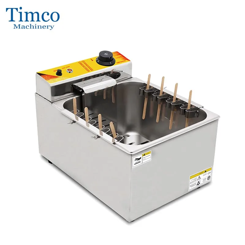 TIMCO Hotdog Maker Machine Cheese Fryer Sticks 12L Electric Korean Snacks French Fries Corn Dogs Stove Waffle Machine Commercial