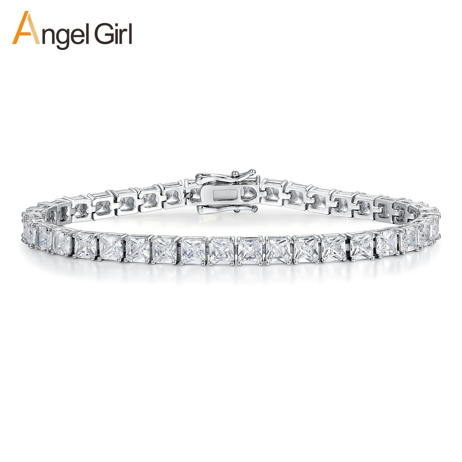 Sturdy PT950 Platinum prevents stone loosening risk, this unisex 4mm Tennis Bracelet holds shiny artificial diamonds for daily