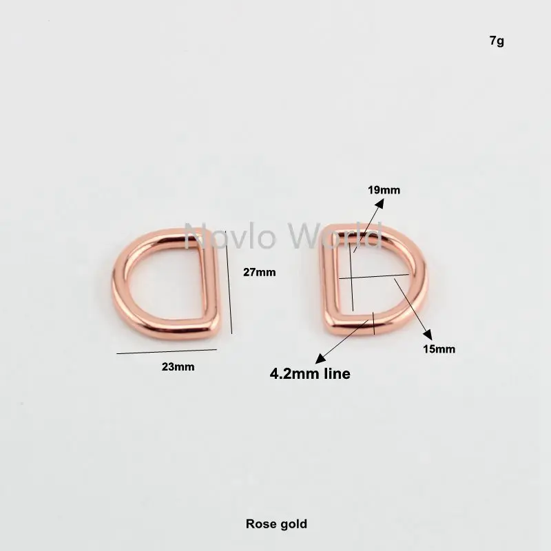 10-50 Pieces 6 Colors 6 Size 10-13-15-19-25-30mm Rose Gold Welded D Ring Closed Dee Rings Alloy Round D Ring for Sewing Parts