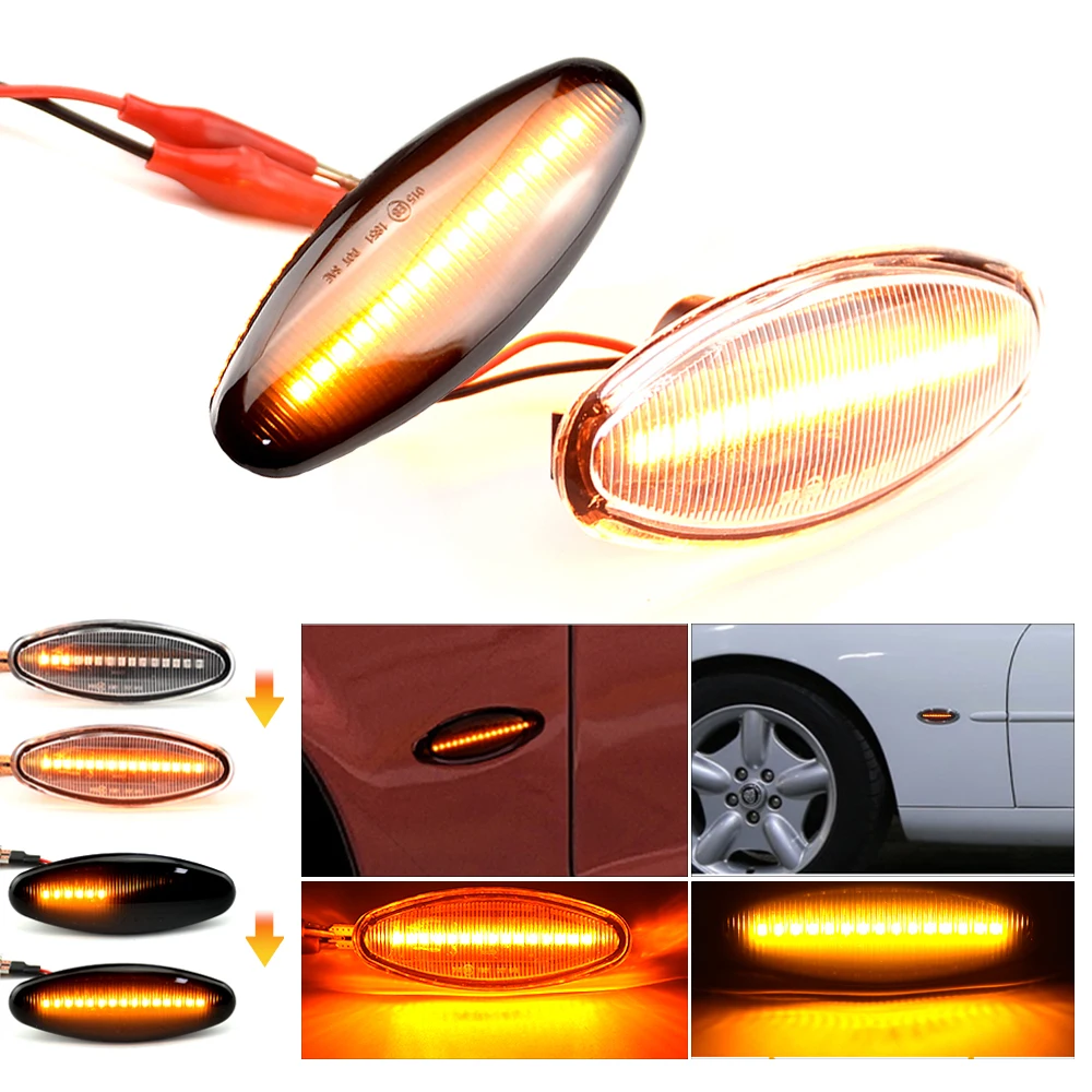 Side Marker Light For JAGUAR XK8 S-Type XK 8/XKR XJ X350 Dynamic LED Turn Signal Flashing Indicator Blinker