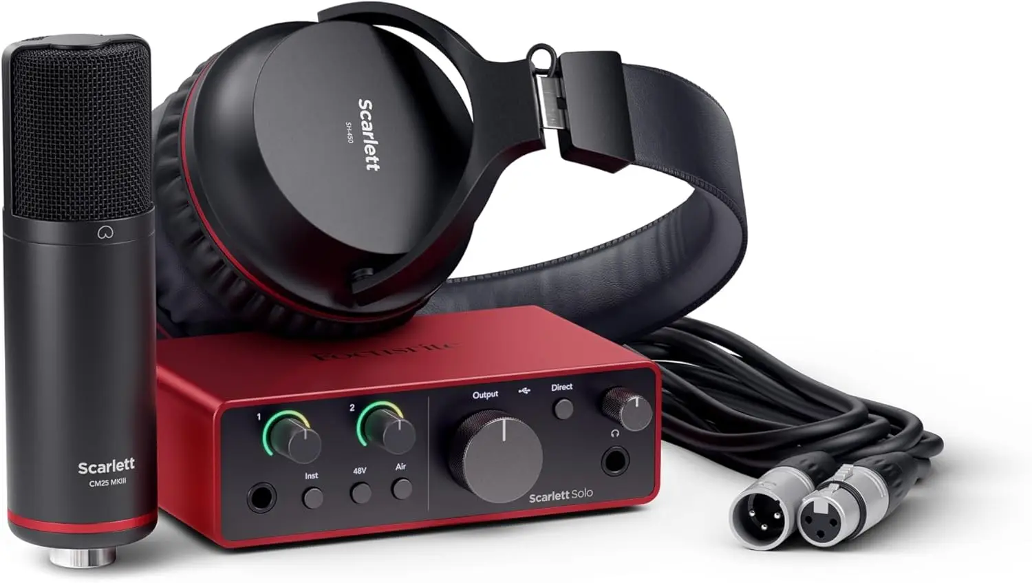 

Complete USB Audio Interface Bundle with Condenser Mic & Headphones for Recording, Songwriting, Podcasting