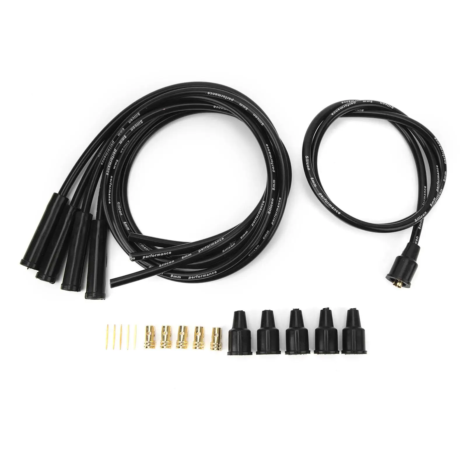 

Spark Plug Ignition Wire Reliable Rugged 8mm Diameter Spark Plug Wire Long Lasting with Dust Covers for 4 Cylinder Classic Cars