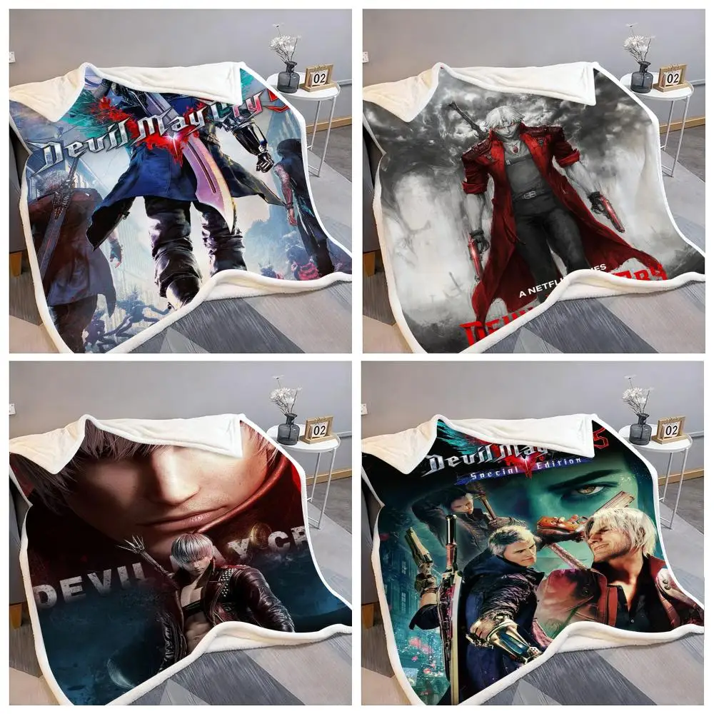 D-Devil M-May Cry-S Throw Flannel Fluffy Soft Blanket Warm Skin-Friendly Throw for Sofa Bed Office Nap Winter