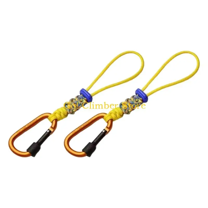 Q84C Metal Hook Bottle Carry Tool 2 Pack, 23 cm Utility Cord for Camp Trail Daily Bag Travel and Routine Outdoor Use
