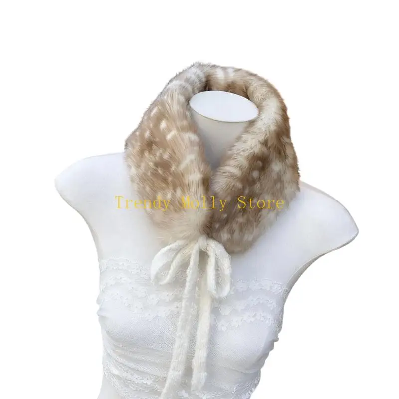 N5KB リバーシブルぬいぐるみネックスカーフスタイリッシュなイヤーマフ付け襟軽量暖かいクリスマスパーティー用