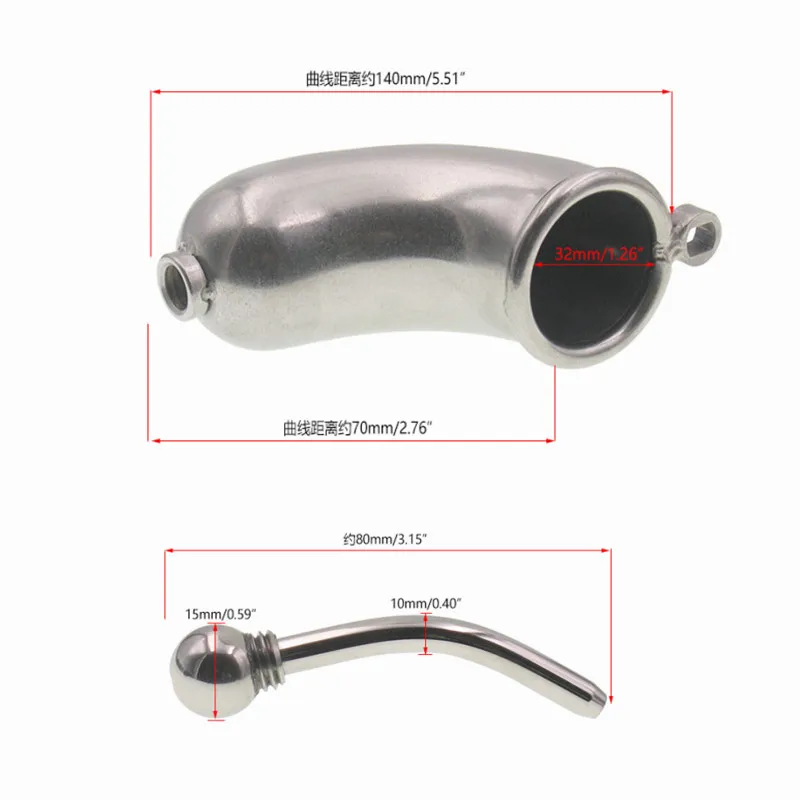 Stainless Steel Male Chastity Lock CB Penis Lock Cage Cylinder Full Wrap with Catheter Alternative Bondage Wear Sex Toys for Gay