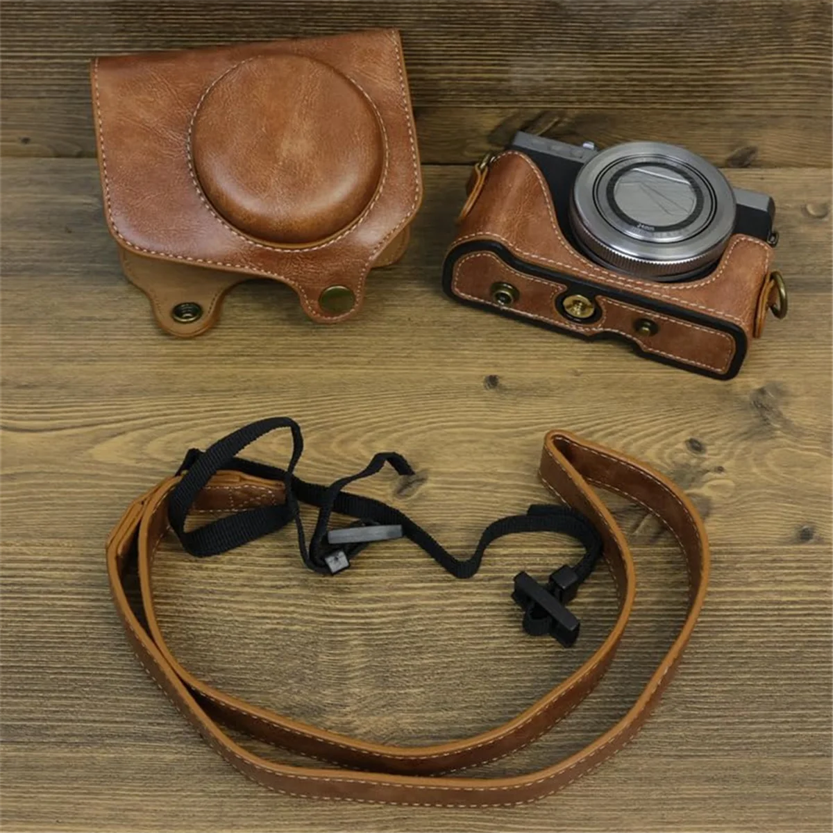 

PU Leather Camera Bag Camera Bag Leather Case with Shoulder Strap for Canon PowerShot G7x Mark Ii / G7x Mark Iii C -AT93