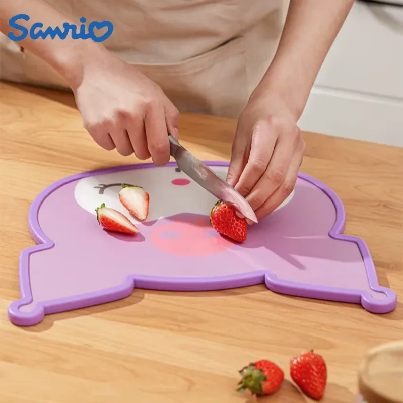 Practical Sanrio Hello Kitty Cartoon Cutting Board Kuromi Shaped Vegetable Fruit Food Double-Sided Non Slip Cutting Board