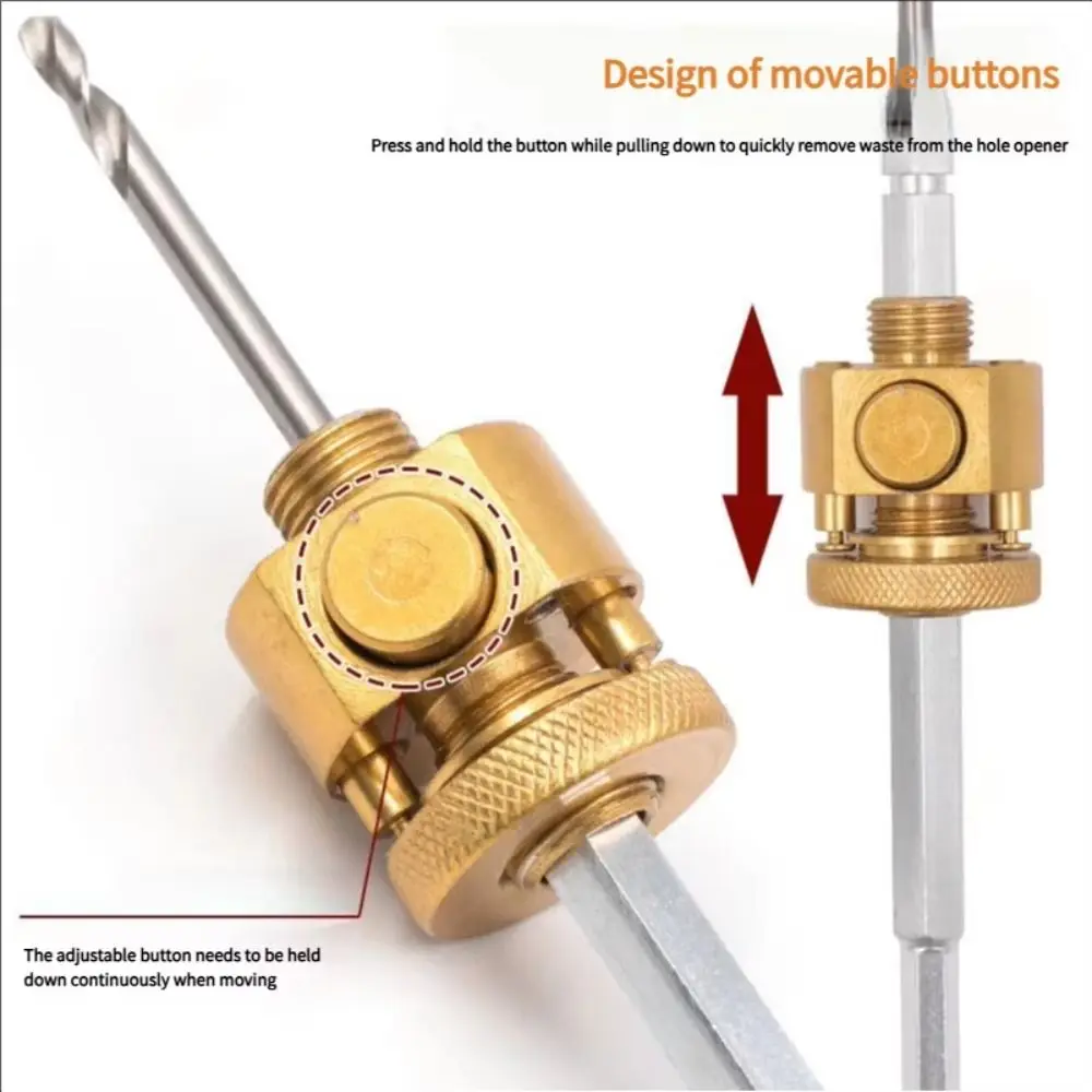 

Соединитель для биметаллических коронок с шестигранным хвостовиком, быстросъемный, для сверления отверстий в дереве, с регулировкой расстояния между отверстиями