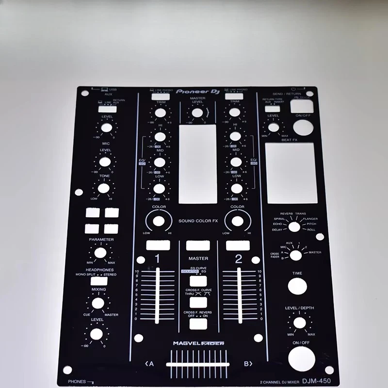 Not iron panel.Pioneer DJ Film DJM-450 djm450  Mixer DJM-350 djm350   DJM400 CDJ350 CDJ850 Self Adhesive Protective Film