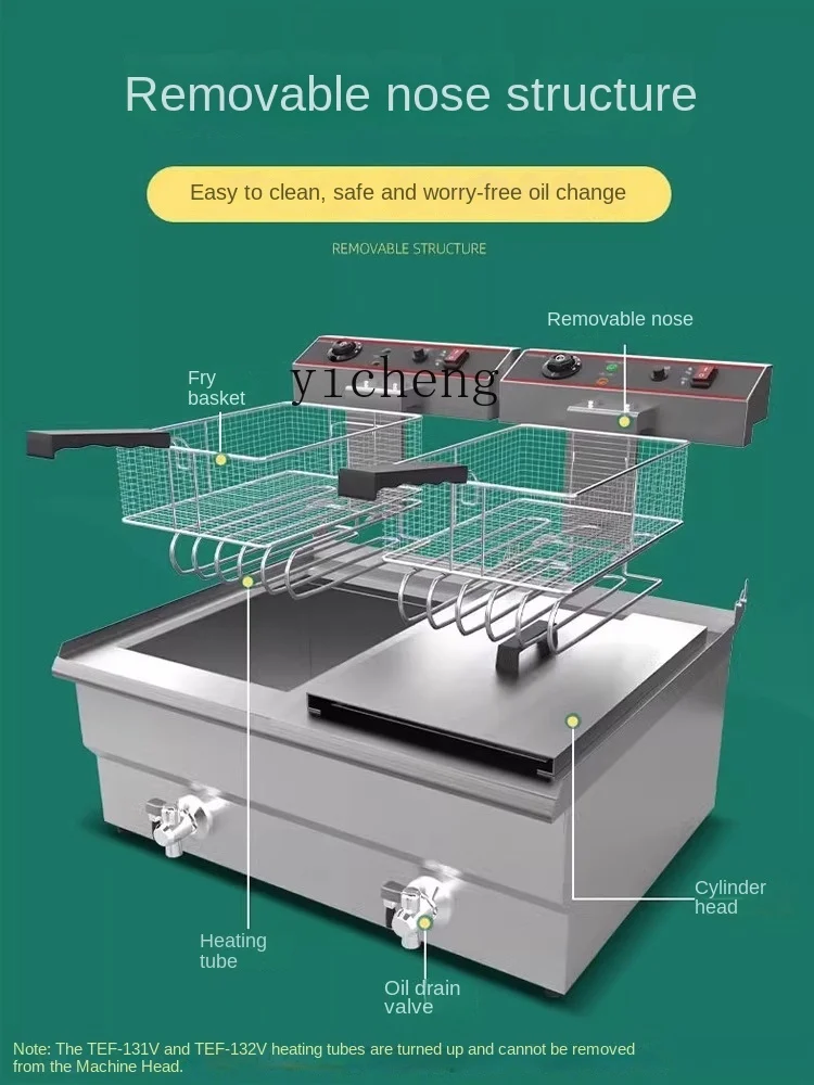 Tqh Desktop Deep Frying Pan Commercial Electric Fryer Constant Temperature Large Capacity French Fries Chicken Chop
