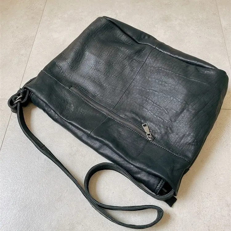 

Soft Leather Crossbody Women's Large Motorcycle Bags Lightweight Shoulder Bags Large Capacity Retro Handbag