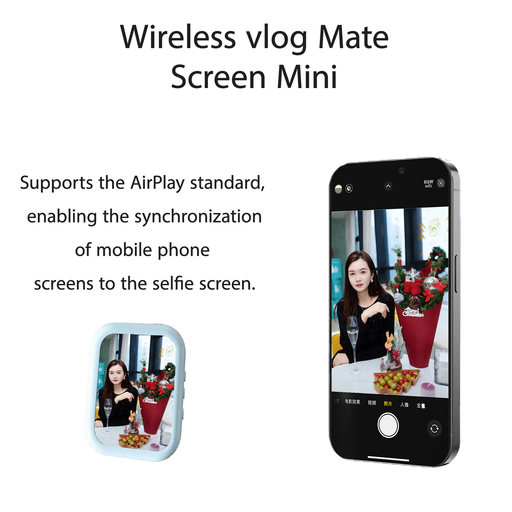 

Wireless magnetic mobile phone rear selfie tool, fully utilizes the rear camera of the phone,lightweightand convenient,
