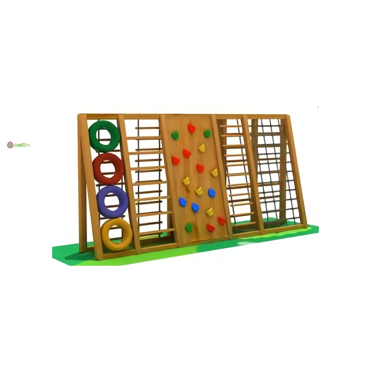 Outdoor wooden climbing frame school outdoor large climbing wall physical training combinationJMQ-ML1813505