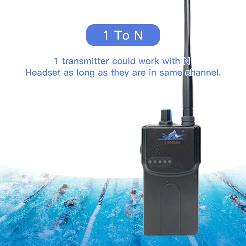 Swimtalk H900 FM الارسال المدرب اللاسلكي لاسلكي تخاطب في الوقت الحقيقي تحت الماء السباحة التدريب للاتصالات الرياضات المائية