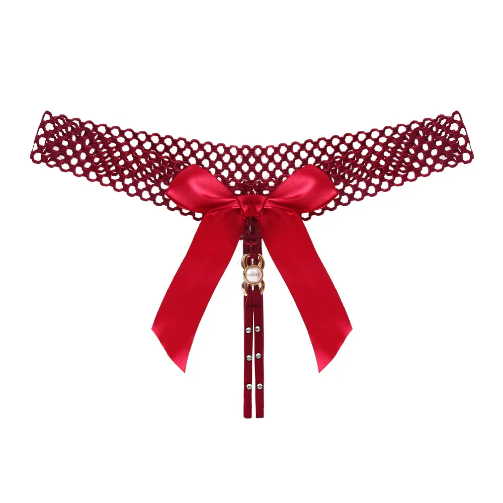 

Сексуальное кружевное нижнее белье, женские трусики с бантом на спине, женские стринги, стринги с Т-образной спиной, Прозрачное нижнее белье, милое с реальным новым