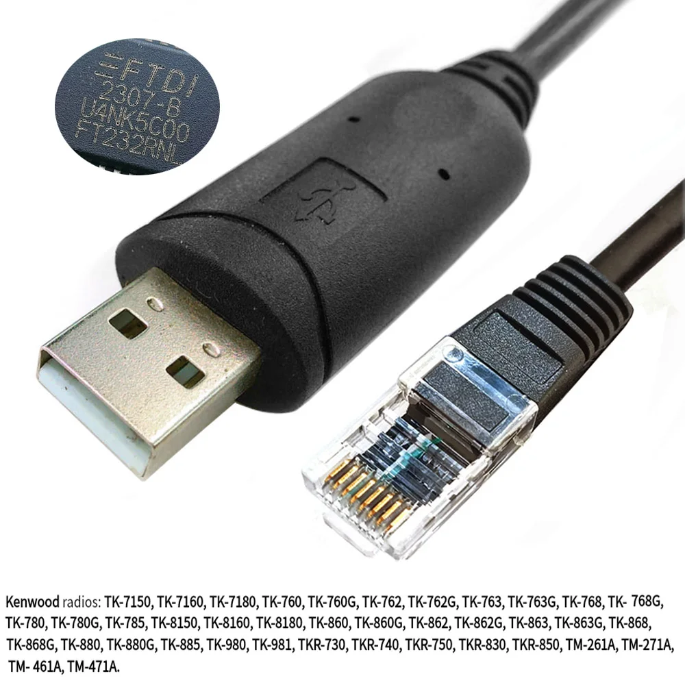 FTDI Chipset USB to RJ45 KPG-46 for Kenwood Radio Transceiver PC Program Clone Download Flash Upgrade Cable