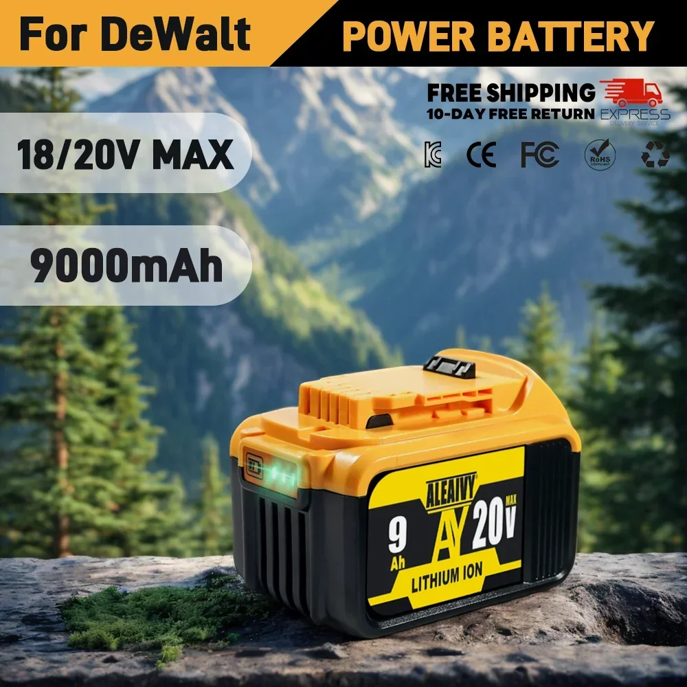 

Professional for DEWALT 20V MAX Rechargeable Battery & Rapid Charger Set - 3A Output for DCB205/DCB204, Extended Runtime