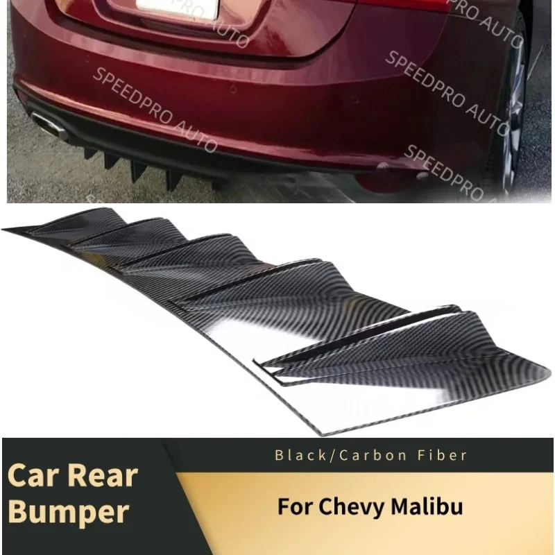 

For C-hevy Malibu Rear Diffuser 5 Fins Shark Bumper Splitter Spoiler Lip Car Body Kit Accessories Carbon Fiber