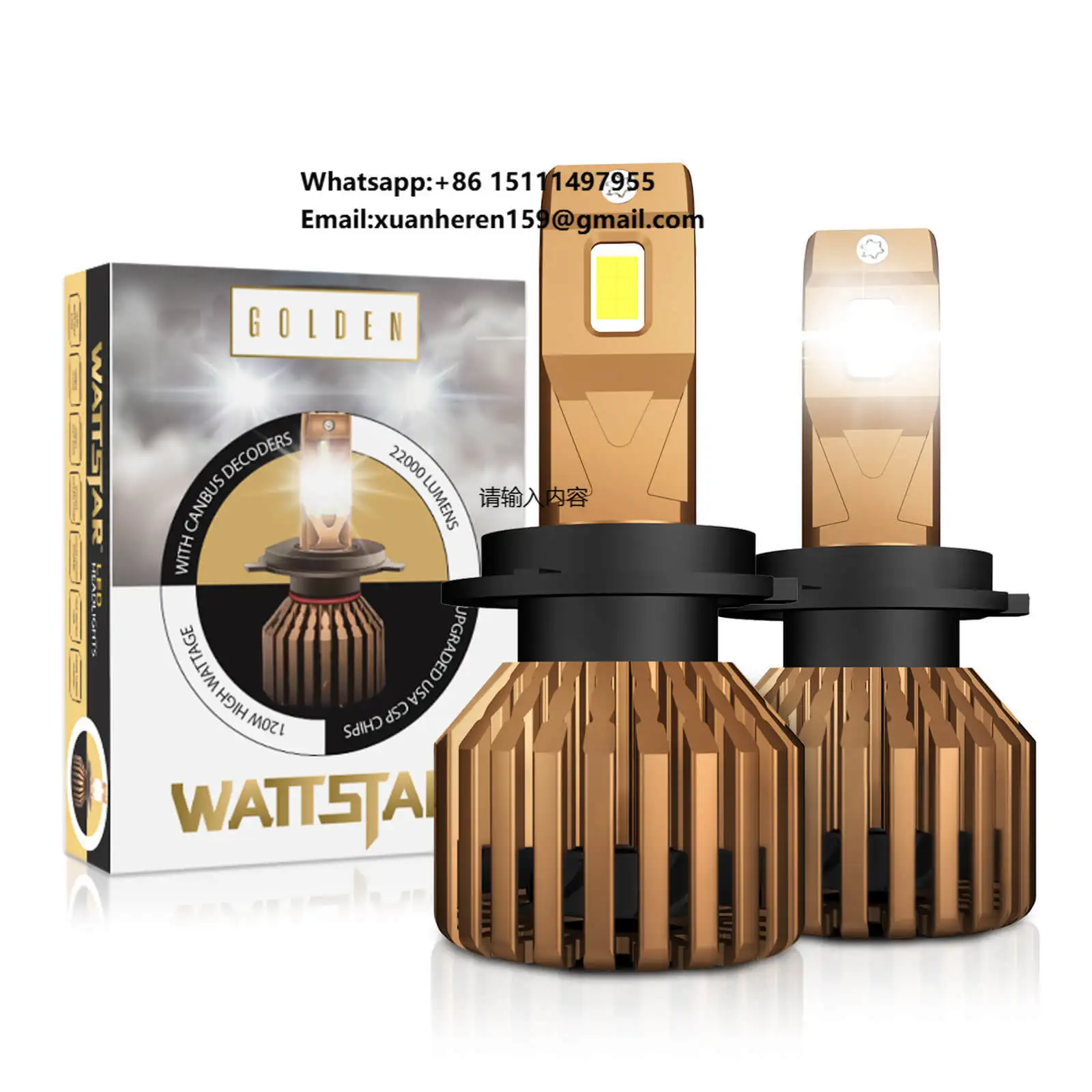 WATTSTAR P21 H8/H9/H11 160W 40000LM LED Headlight 3575 Chips Automotive EMC Canbus Lighting Canbus LED Fog Light