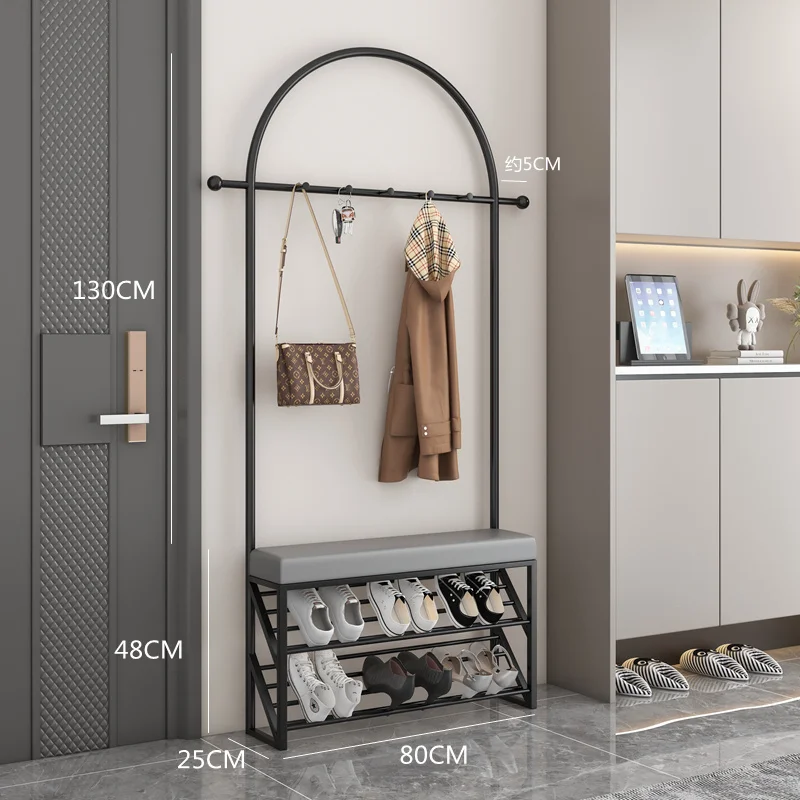 Custom. Entryway Simple Shoe with Floor-standing Coat Rack, Light Luxury Hat Rack, Integrated Home Entrance Shoe Cabinet a