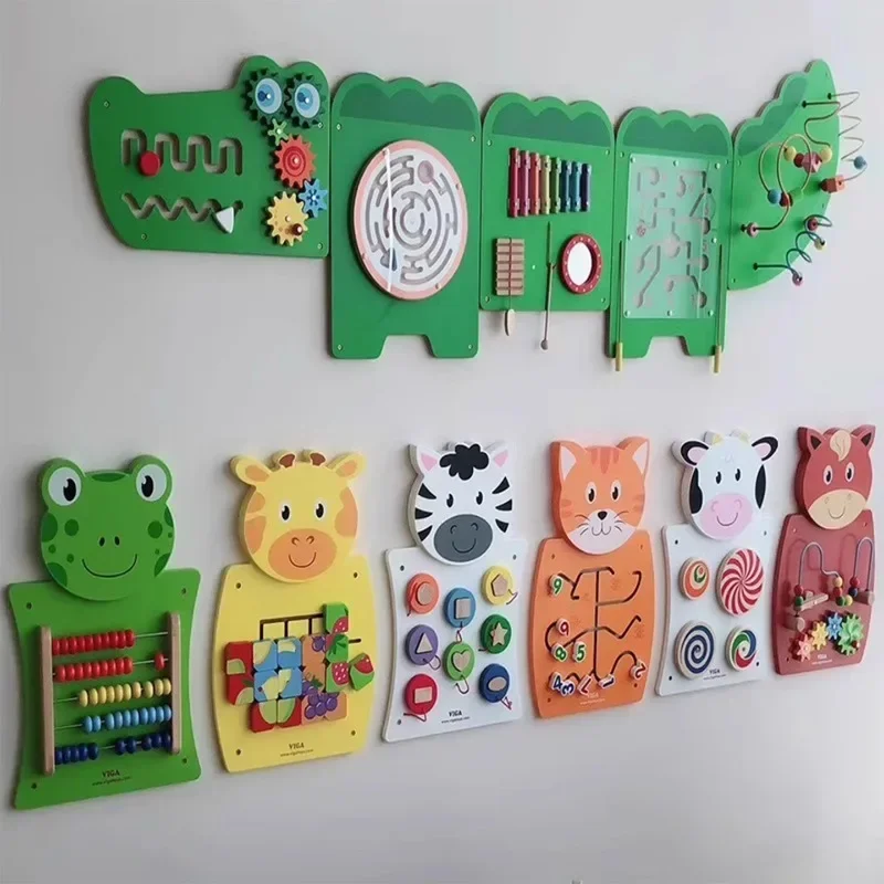 Cartoon Wall Activity Board for Kindergarten Children and Educational Play