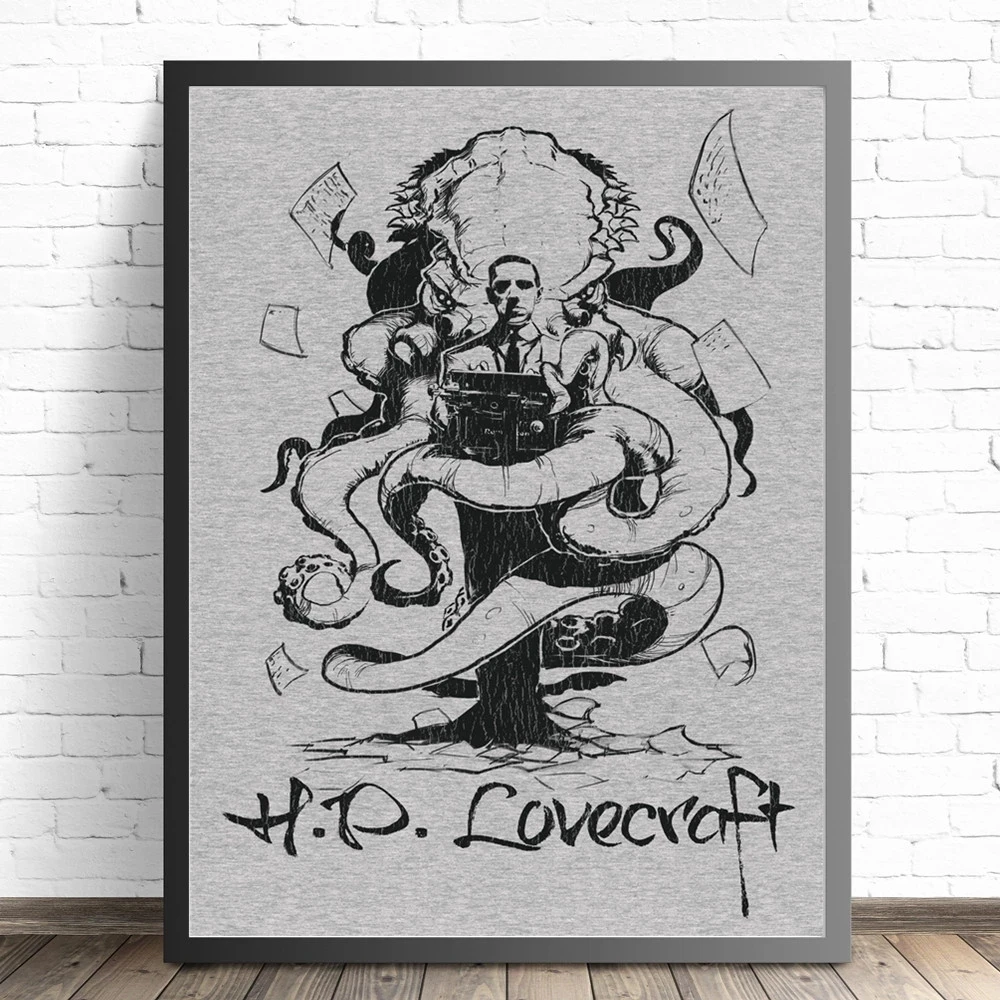 HP Lovecraft Surreal Canvas Posters and Prints Cthulhu Mythos Abstract Horror Fantasy Picture for LivingRoom Home Art Decoration