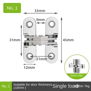 Verstecktes Torscharnier, unsichtbare Scharniere aus Edelstahl, versteckt 6 Hauptverkäufe scharben breite Türen - №3