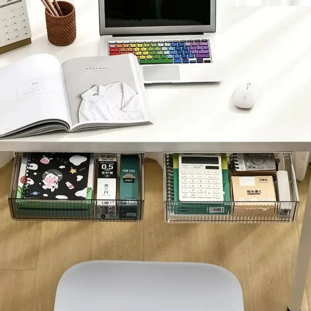 

Invisible Drawer Style Storage Box Sliding Rail Buckle Organizer Office Desktop Storage Shelf Simplicity Household Storage Box