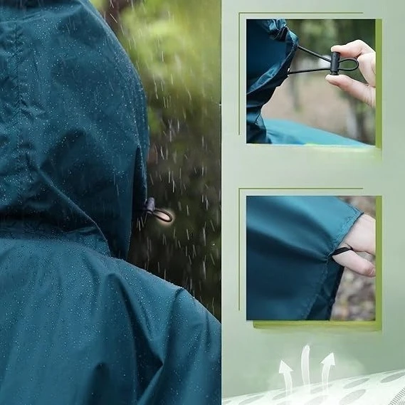 Impermeable tipo Poncho con Cremallera Mejorado – Capa de Lluvia Moderna para Adultos, para Mochila y Ciclismo, Ropa Impermeable Portátil para Exteriores al por Mayor