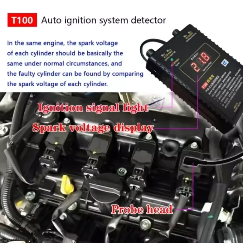 T100 detection treasure 12V 24V  Automotive ignition system analysis detector ignition signal voltage ignition coil detection