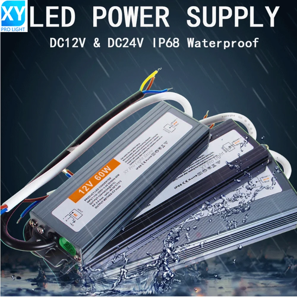 12V 200W 120W 100W 80W 60W Power For RGB LED Swimming Pool Light IP67 Embedded UnderWater Light Pond LED Piscina Luz Spotlight